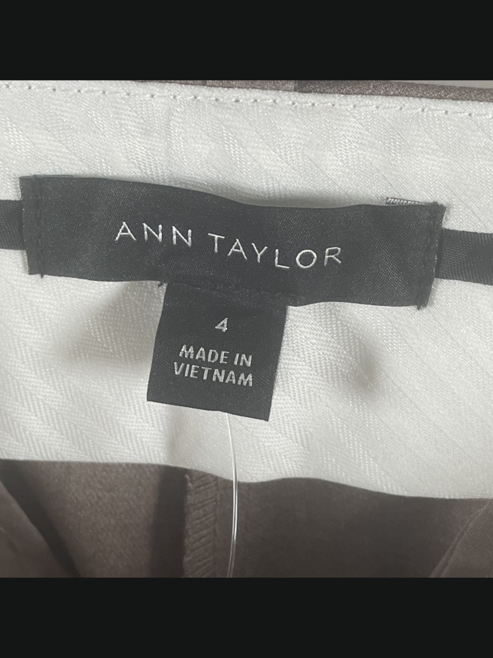 NEW Ann Taylor Pants Womens 4 brown Jayne straight leg trouser classic preppy - Picture 4 of 10
